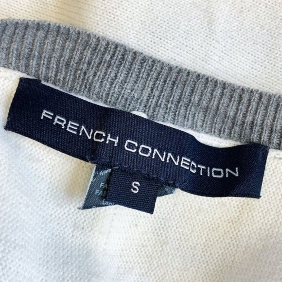 French Connection Scoop Neck Long Sleeve Colorblock Roomy Pullover Sweater Small - Picture 5 of 6